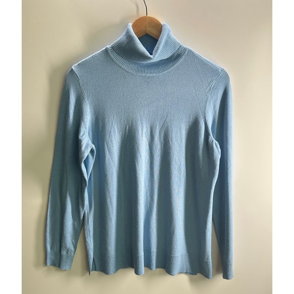 Style & Co‎ Turtleneck Sweater Top Blue Soft Knit  Pullover Medium Minimalist - Picture 9 of 12
